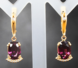 Золотые серьги с умбалитами гранатами 6,4 карата и бриллиантами