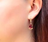 Золотые серьги с умбалитами гранатами 6,4 карата и бриллиантами Золото