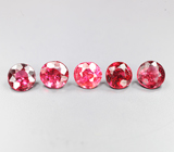 Набор из 5 рубиновых шпинелей 1,27 карата 