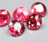 Набор из 5 рубиновых шпинелей 1,27 карата 