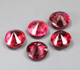 Набор из 5 рубиновых шпинелей 1,27 карата 