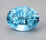 Крупный! Чистейший голубой топаз лазерной огранки 39,72 карата 