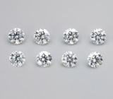 Топовая огранка! Набор из 8 бесцветных муассанитов 0,49 карата