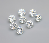 Топовая огранка! Набор из 8 бесцветных муассанитов 0,49 карата