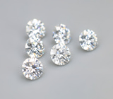 Топовая огранка! Набор из 6 бесцветных муассанитов 0,63 карата