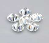 Топовая огранка! Набор из 6 бесцветных муассанитов 0,63 карата 