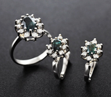 Комплект с александритами 2,67 карата и бриллиантами Золото