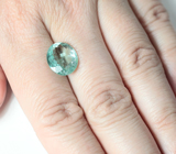 Редкий крупный голубой турмалин высокой чистоты 5,88 карата 