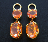 Золотые подвесы для серег с чистейшими мексиканскими «огненными» опалами 4,08 карата Золото