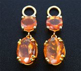 Золотые подвесы для серег с чистейшими мексиканскими «огненными» опалами 4,08 карата