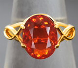 Золотое кольцо с чистейшим мексиканским «огненным» опалом 2,29 карата