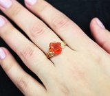 Золотое кольцо с чистейшим мексиканским «огненным» опалом 2,29 карата Золото
