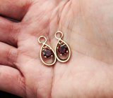 Золотые подвесы для серег с чистейшими родолитами 2,73 карата Золото