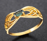 Золотое кольцо с насыщенным уральским александритом высокой чистоты 0,17 карата Золото