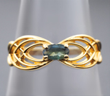 Золотое кольцо с насыщенным уральским александритом высокой чистоты 0,17 карата Золото