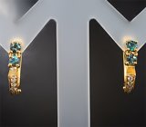 Золотые серьги с яркими насыщенными уральскими александритами 0,34 карата и бриллиантами