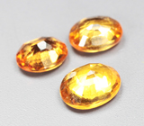 Набор из 3 желтых сапфиров 0,8 карата 