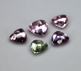 Набор из 5 разноцветных сапфиров 0,79 карата 