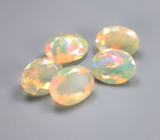 Набор из 5 ограненных эфиопских опалов 4,92 карата 