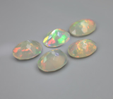 Набор из 5 ограненных эфиопских опалов 4,92 карата 