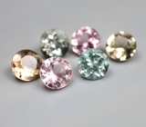 Набор из 6 разноцветных турмалинов 5,27 карата 