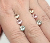 Набор из 6 разноцветных турмалинов 5,27 карата 