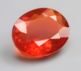 Чистейший мексиканский ограненный «огненный» опал 1,82 карата 