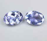 Пара чистейших танзанитов 2,18 карата 