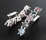 Серьги с разноцветными шпинелями 10,82 карата