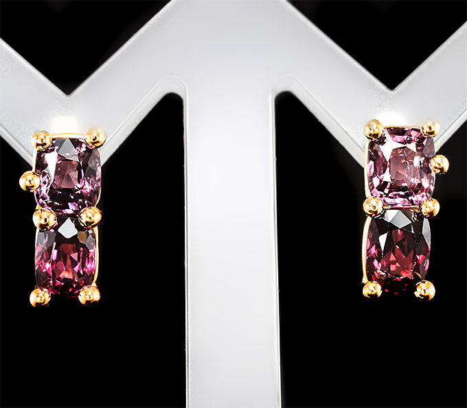 Серьги со шпинелями 5,01 карата