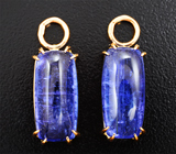 Подвесы для серег с крупными насыщенными танзанитами 19,81 карата Золото