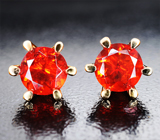 Золотые пусеты с яркими ограненными мексиканскими «огненными» опалами 0,99 карата Золото