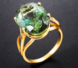 Золотое кольцо с крупным полихромным турмалином 8,68 карата