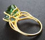 Золотое кольцо с крупным полихромным турмалином 8,68 карата