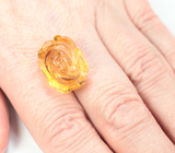 Насыщенный крупный резной цитрин 21,38 карата 