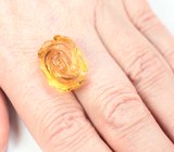 Насыщенный крупный резной цитрин 21,38 карата