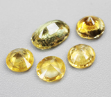 Набор из 5 желтых сапфиров 1,69 карата 