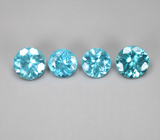 Набор из 4 «неоновых» апатитов 3,69 карата 