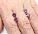 Набор из 4 родолитов высокой чистоты 4,03 карата 