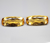 Топовый цвет! Крупная пара гелиодоров 19,99 карата 