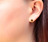 Золотые пусеты с желтыми турмалинами 1,89 карата Золото