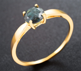 Золотое кольцо с голубовато-зелёным уральским александритом 0,81 карата