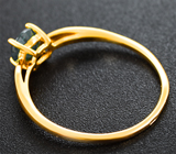 Золотое кольцо с голубовато-зелёным уральским александритом 0,81 карата Золото