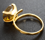 Золотое кольцо с крупным золотистым сфеном редкой огранки 5,69 карата Золото