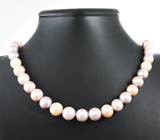 Массивное золотое колье с крупным розовым и кремовым морским жемчугом барокко 363,55 карата Золото