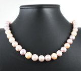 Массивное золотое колье с крупным розовым и кремовым морским жемчугом барокко 363,55 карата