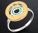 Комплект из золота и серебра с уральскими изумрудами 0,2 карата Золото