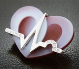 Кулон с халцедоновой камеей на карнелиане 11,86 карата и муассанитами