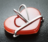 Кулон с халцедоновой камеей на карнелиане 11,86 карата и муассанитами Серебро 925