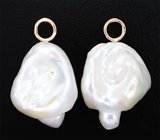 Подвесы для серег с кремово-белым морским жемчугом барокко